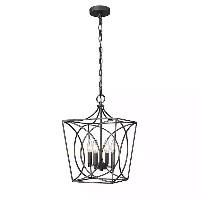 Hot Kirklands Home Metal Open Swirl Pendant Light Black