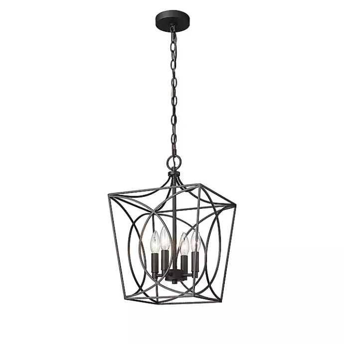 Hot Kirklands Home Metal Open Swirl Pendant Light Black