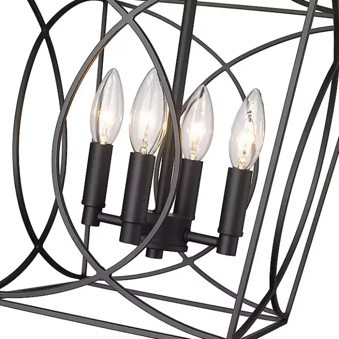 Hot Kirklands Home Metal Open Swirl Pendant Light Black