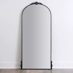 Online Kirklands Home Black Metal Ornate Arch Large Mirror