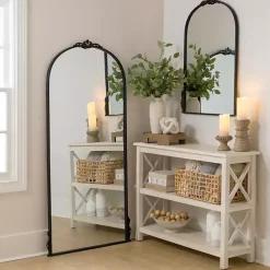 Online Kirklands Home Black Metal Ornate Arch Large Mirror