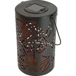 Sale Kirklands Home Metal Owl Dusk-to-Dawn Outdoor Solar Lantern Black