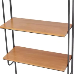 Outlet Kirklands Home Black Metal Pipe Frame Brown Wood Wall Shelf