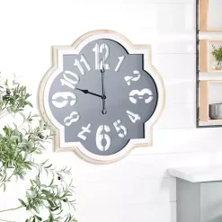 Sale Kirklands Home Black Metal Quatrefoil Farmhouse Wall Clock