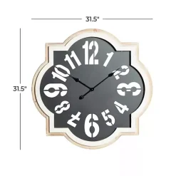 Sale Kirklands Home Black Metal Quatrefoil Farmhouse Wall Clock