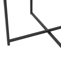 New Kirklands Home Black Metal Rattan Accent Tables, Set of 2 Brown