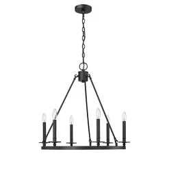 Discount Kirklands Home Metal Round Florence Chandelier Black