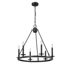 Discount Kirklands Home Metal Round Florence Chandelier Black