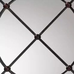 Hot Kirklands Home Metal Round Geometric Pane Wall Mirror Black