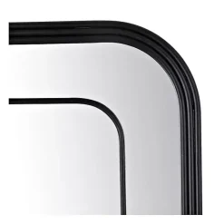 Sale Kirklands Home Black Metal Rounded Corner Frame Wall Mirror
