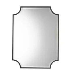 Kirklands Home Black Metal Scalloped Rectangle Wall Mirror
