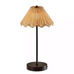 Online Kirklands Home Metal Scalloped Shade Cordless Table Lamp Black