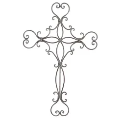Hot Kirklands Home Metal Scroll Cross Wall Plaque Black
