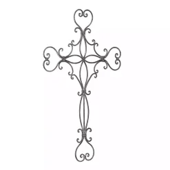 Hot Kirklands Home Metal Scroll Cross Wall Plaque Black