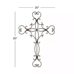 Hot Kirklands Home Metal Scroll Cross Wall Plaque Black