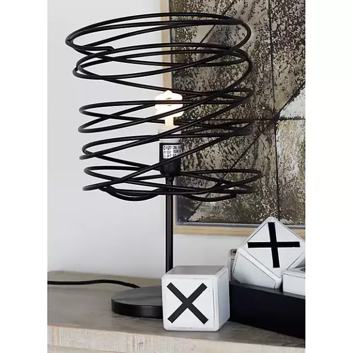 Kirklands Home Metal Swirl Table Lamp Black