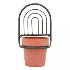 Online Kirklands Home Black Metal Terracotta Arch Wall Planter, 11 in.