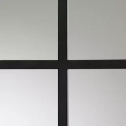 Clearance Kirklands Home Black Metal Windowpane Arched Wall Mirror