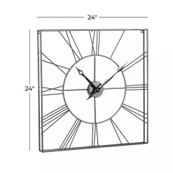 Hot Kirklands Home Minimal Square Open Face Clock Black