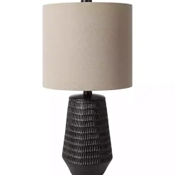 Hot Kirklands Home Modern Etched Table Lamp Black