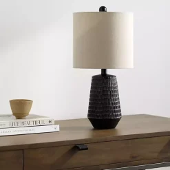 Hot Kirklands Home Modern Etched Table Lamp Black