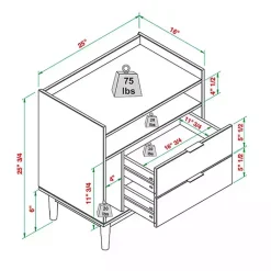 Discount Kirklands Home Modern Frame Wood Nightstand Black