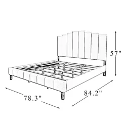 New Kirklands Home Modern Tufted Platform King Bed Black