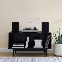 Hot Kirklands Home Black Modern Wood Console Table, 40 in.