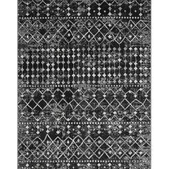 New Kirklands Home Moroccan Area Rug, 8x10 Black