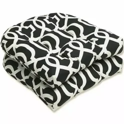 New Kirklands Home Black New Geometric 2-pc. Wicker Chair Cushion Set