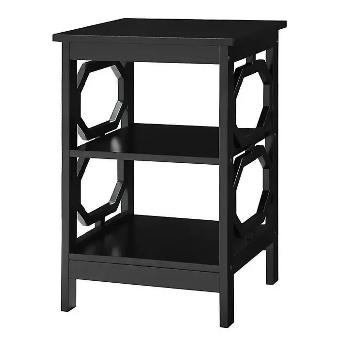 Kirklands Home Octagon 2-Shelf Accent Table Black