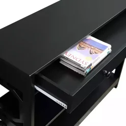 New Kirklands Home Octagon 2-Shelf Console Table Black