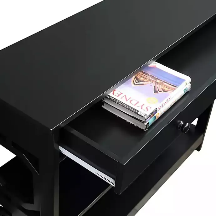 New Kirklands Home Octagon 2-Shelf Console Table Black