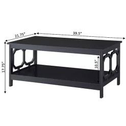 Best Kirklands Home Octagon Single Shelf Coffee Table Black