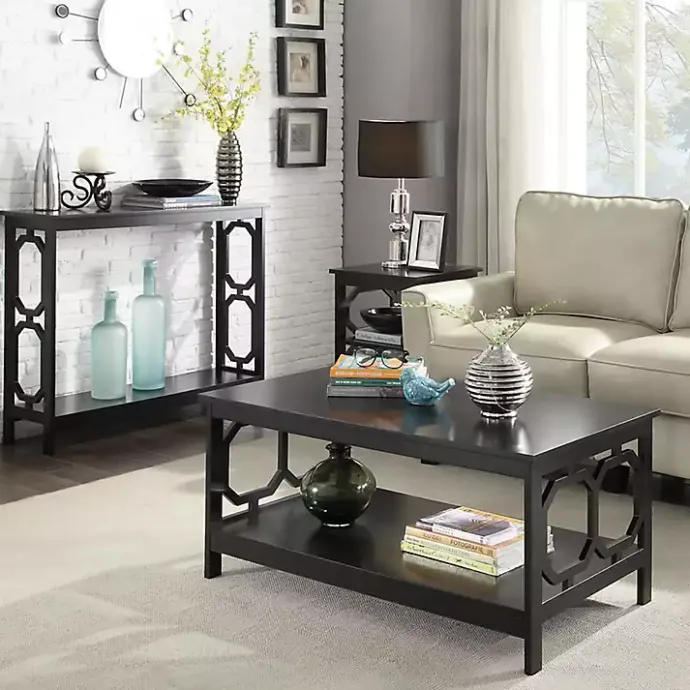 Hot Kirklands Home Octagon Single Shelf Console Table Black