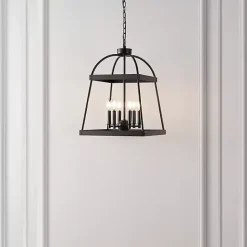 Kirklands Home Open Frame Adjustable Chandelier Black