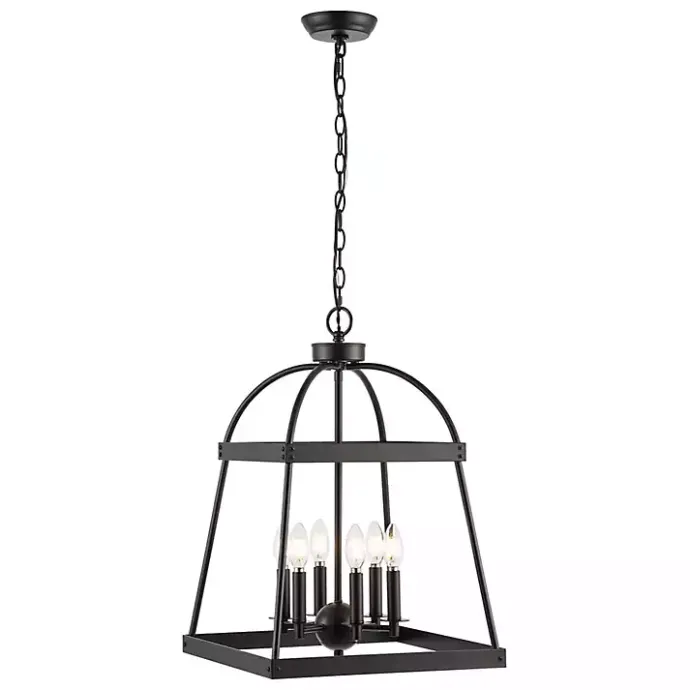 Kirklands Home Open Frame Adjustable Chandelier Black