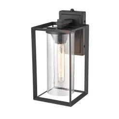 Discount Kirklands Home Open Seeded Glass Outdoor Sconce Black