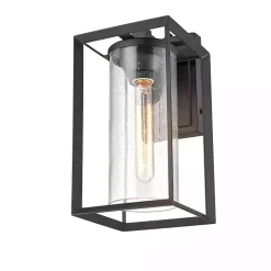 Discount Kirklands Home Open Seeded Glass Outdoor Sconce Black