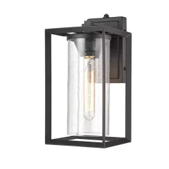 Discount Kirklands Home Open Seeded Glass Outdoor Sconce Black