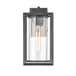 Discount Kirklands Home Open Seeded Glass Outdoor Sconce Black