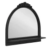Clearance Kirklands Home Black Ornate Arch Wall Mirror with Shelf