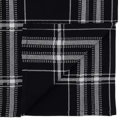 Discount Kirklands Home Plaid Cotton Table Runner, 72 in. Black