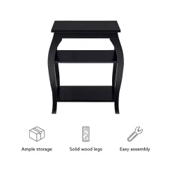 Hot Kirklands Home Prismatic Wood Accent Table Black