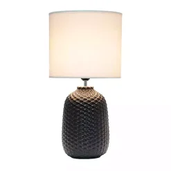 Hot Kirklands Home Purled Ceramic Table Lamp Black