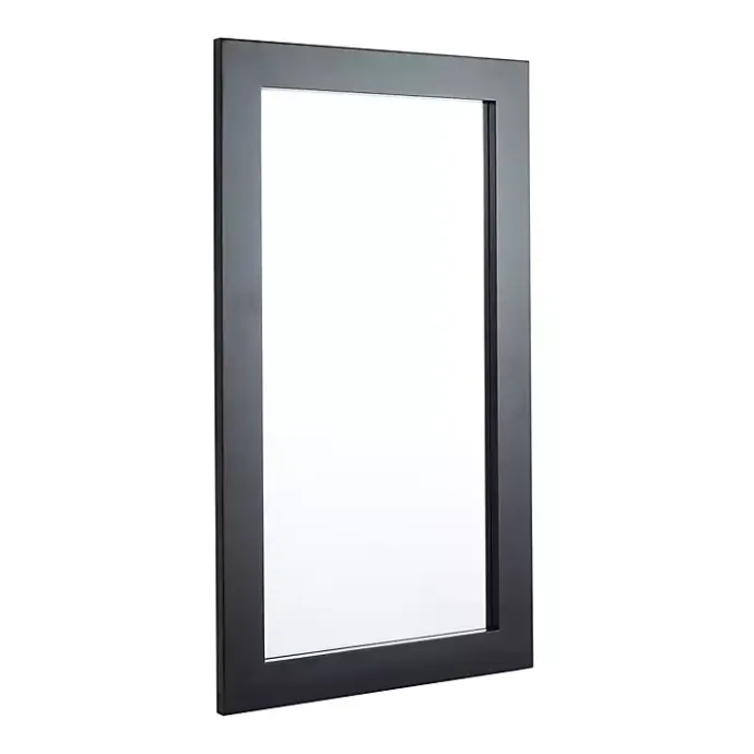 Hot Kirklands Home Black Rectangular Wood Wall Mirror, 24x42 in.