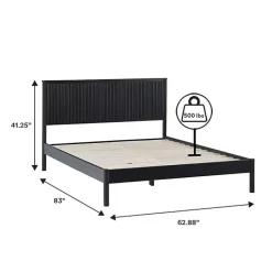 Online Kirklands Home Reeded Headboard Queen Bed Black