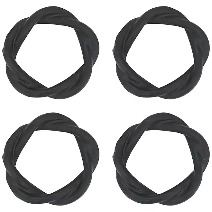 Sale Kirklands Home Resin Twisted Napkin Rings, Set of 4 Black