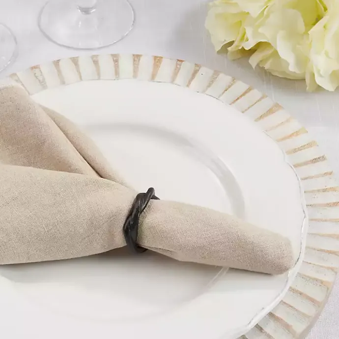 Sale Kirklands Home Resin Twisted Napkin Rings, Set of 4 Black