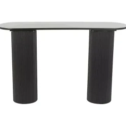 Kirklands Home Ribbed Pillars Console Table Black